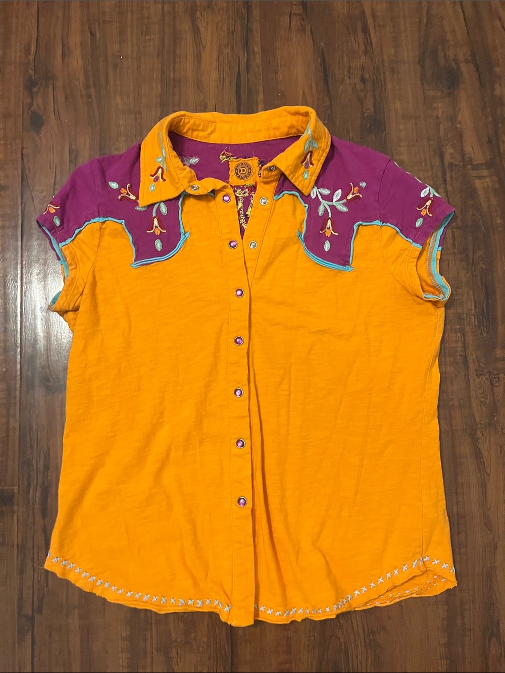 Double D Ranch cap sleeve blouse